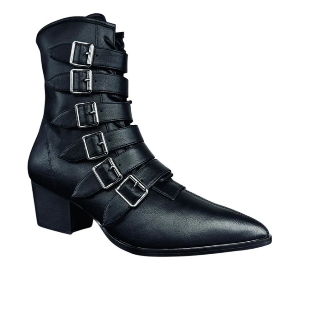 Strange Cvlt Coven Vegan Leather Boots in Black - Picture 3 of 11